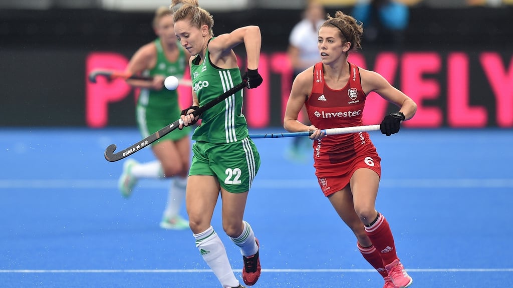 Nicci Daly, in action for Ireland last summer, gave Loreto an early lead on Saturday when she tucked away a pass from Sarah Torrans. Photograph: Joe Toth/Inpho