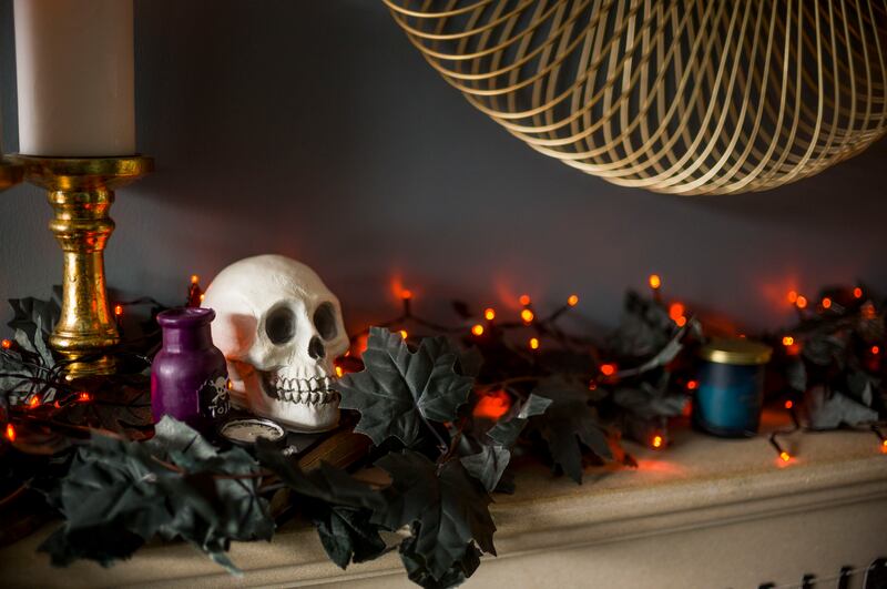 Halloween decor inside Lisa Joyce's home. Photograph: John Ohle