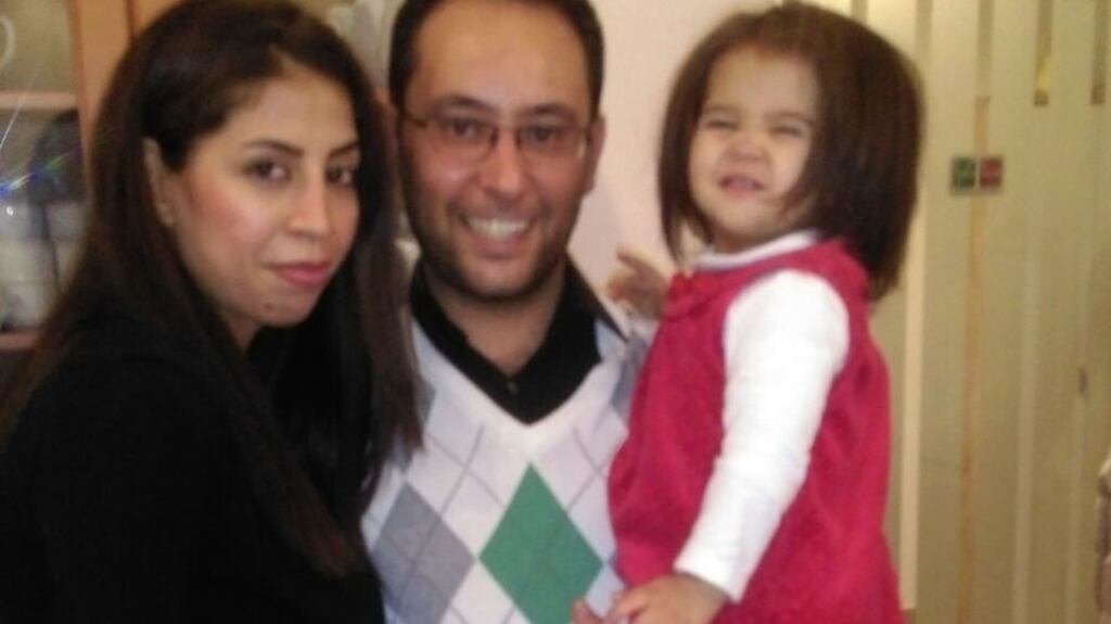 Basil Saloukha in Austria with his wife, Dima, and their daughter