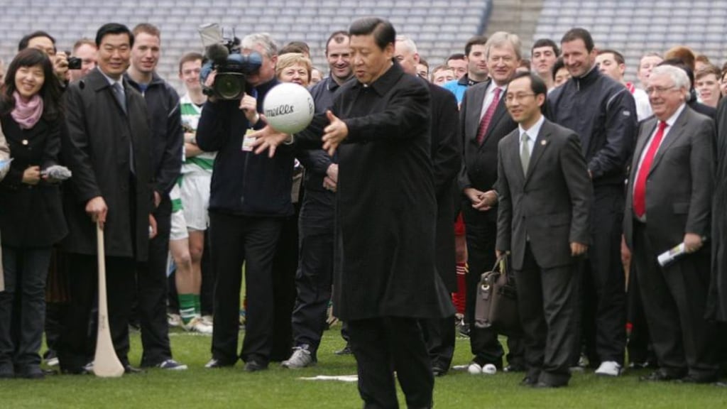 Xi Jinping visits Croke Park in Dublin last year, before his election as president of China. Photograph: Alan Betson