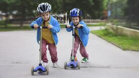 Apartment management: children ride scooters in common area
