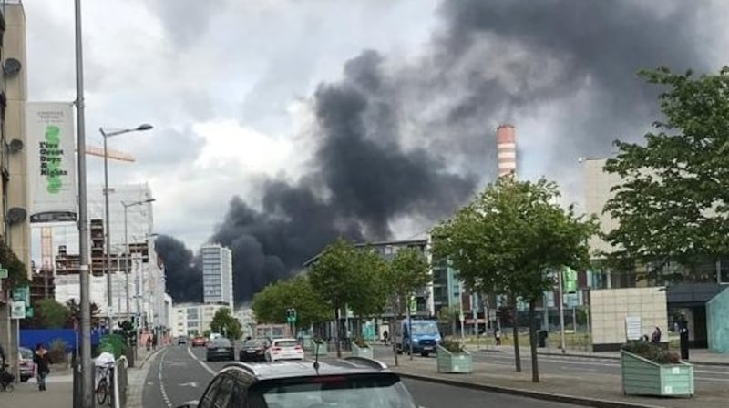 Dublin Fire Brigade says smoke from the blaze can be seen across Dublin city leading to a large number of 999 calls.