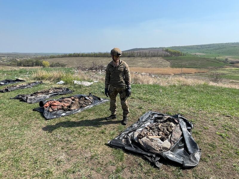 Oleksiy Yukov lost an eye when he was caught in an explosion during an operation to recover bodies from a battlefields in eastern Ukraine. Photograph: Daniel McLaughlin