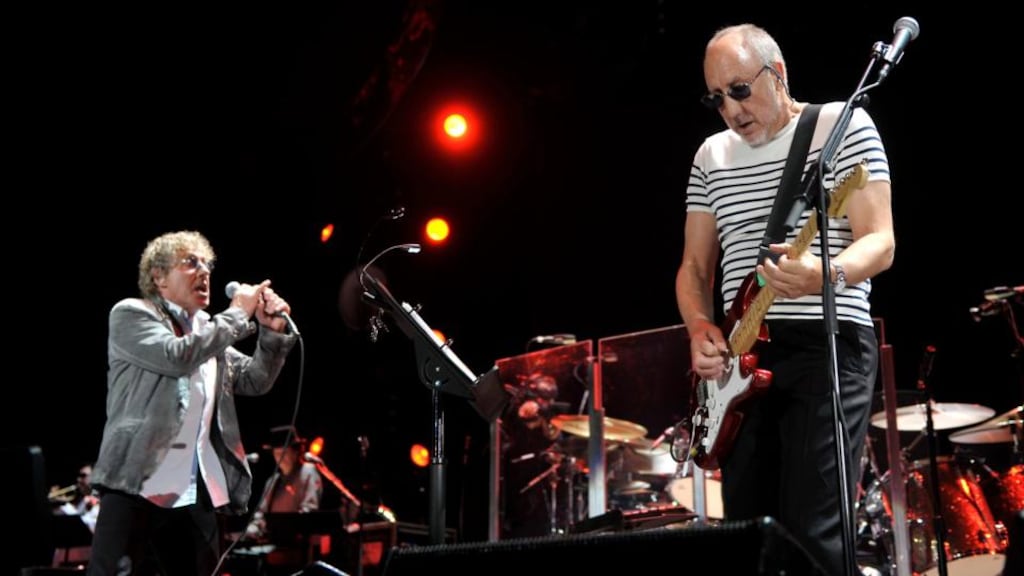 Roger Daltrey (left) and Pete Townshend at The Who’s performance at the O2 in Dublin. Photograph: Patrick O’Leary