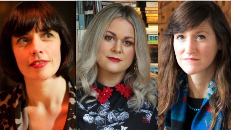 Left to right: Doireann Ní Ghríofa, Elaine Feeney and Sara Baume. Photographs: Pat Boran; Joe O’Shaughnessy; Leonardo Cendamo/Getty
