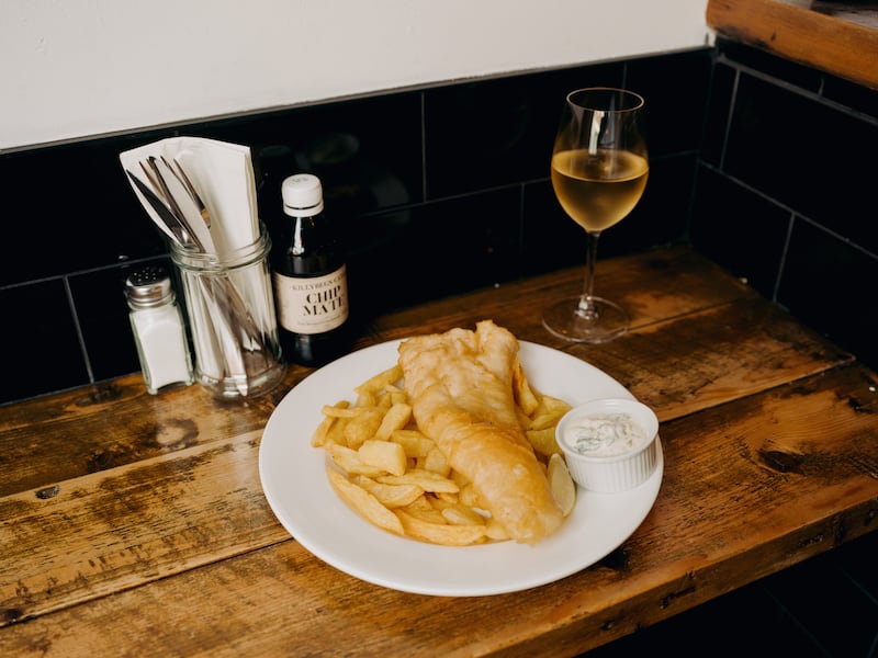 Traditional fish and chips served at Fish Shop in Dublin. Photograph: Ellius Grace/New York Times