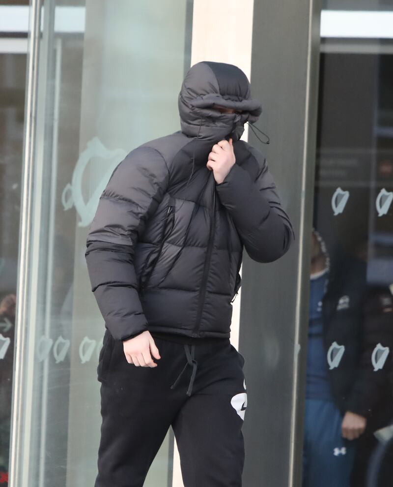 Josh Cummins (19) pictured outside the courts after the sentencing. Photograph: Collins Courts