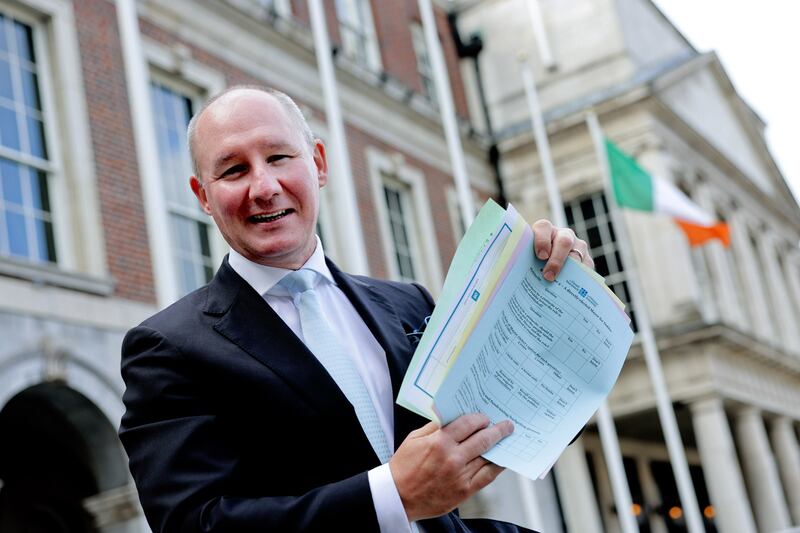 Chair of the Citizens' Assembly Jim Gavin at Dublin Castle in October 2022. Photograph: Maxwell
