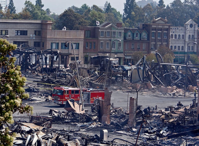 Melted master tapes: the fire at Universal Studios Hollywood in 2008 is estimated to have destroyed about 500,000 song titles. Photograph: Allen J Schaben/Los Angeles Times via Getty