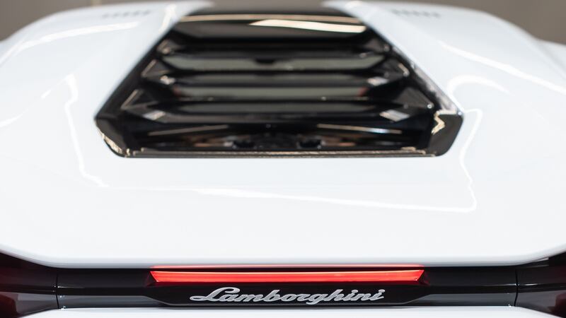 Power - all 814hp of it - comes from the big V12 engine (which delivers 780hp) and the hybrid system (which delivers the other 34hp).