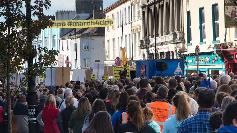 #March4Tipp protest in Tipperary town on Saturday. Photograph: John Underhil