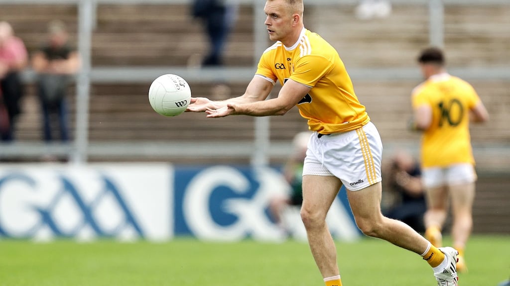 Marc Jordan found the net for Antrim in their win over Wicklow. Photograph: Laszlo Geczo/Inpho