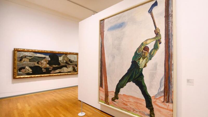 Swiss painter Ferdinand Holder’s ‘Der Holzfaeller’ (the lumberman) in the Bern Art Museum. Ruben Sprich/Reuters