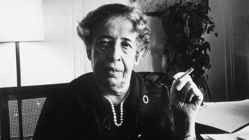 German-born American political thinker, teacher and writer Hannah Arendt: said the ideal subjects of totalitarian rule were people for whom the distinction between fact and fiction and between true and false no longer existed. Photograph: Tyrone Dukes/New York Times/Getty