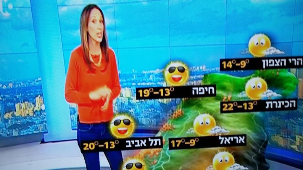 Channel 10 nightly weather forecast and the invisible ‘Green Line’ and invisible Palestinian cities