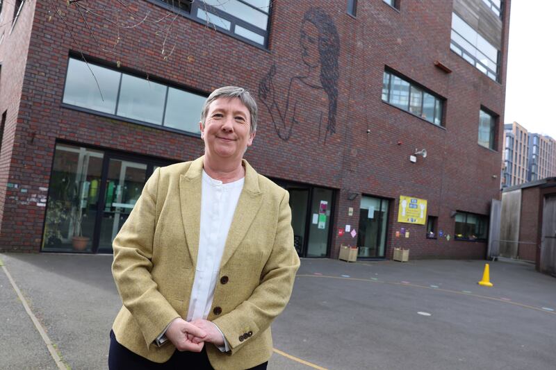 St Brigid’s principal Thérèse Gamble: 'We’re bringing children together from different backgrounds and different interests. We’ve seen them form lots of new friendships through the choir.' Photograph: Dara Mac Dónaill
