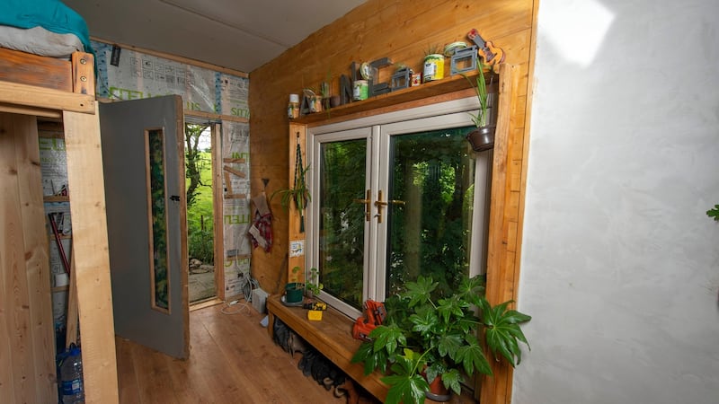 Inside the home built by Áine Duffy, near Bandon, Co Cork. Photograph: Michael Mac Sweeney/Provision