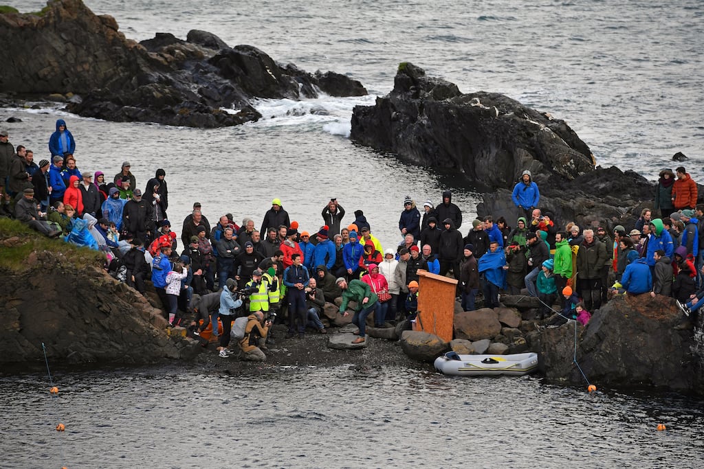 The World Stone Skimming Championships on Easdale in Scotland. 
File photograph: Jeff J Mitchell/Getty Images