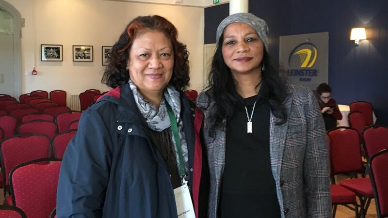 Fadielah Moses and ‘Ann’ at the Global Forum for Human Resources in Health at the RDS on Thursday.