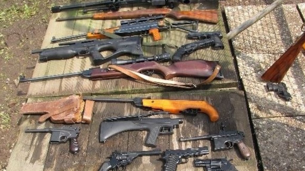 Some of the weapons seized in the operation. Photograph: Frankfurt police