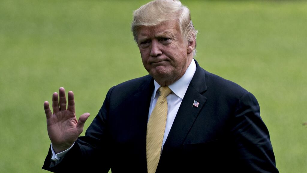 The State’s inclusion on the US watch list is likely to come up in media questioning when President Donald Trump visits Ireland. Photograph: Andrew Harrer/Bloomberg