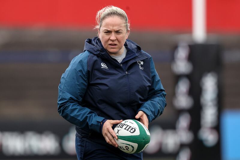 Ireland backs coach Niamh Briggs: “Dredging stuff up from the past, while we have to learn from it and I’m not saying we don’t – we have, we are learning – I just think we’ve got to keep moving forward now." Photograph: Ben Brady/Inpho