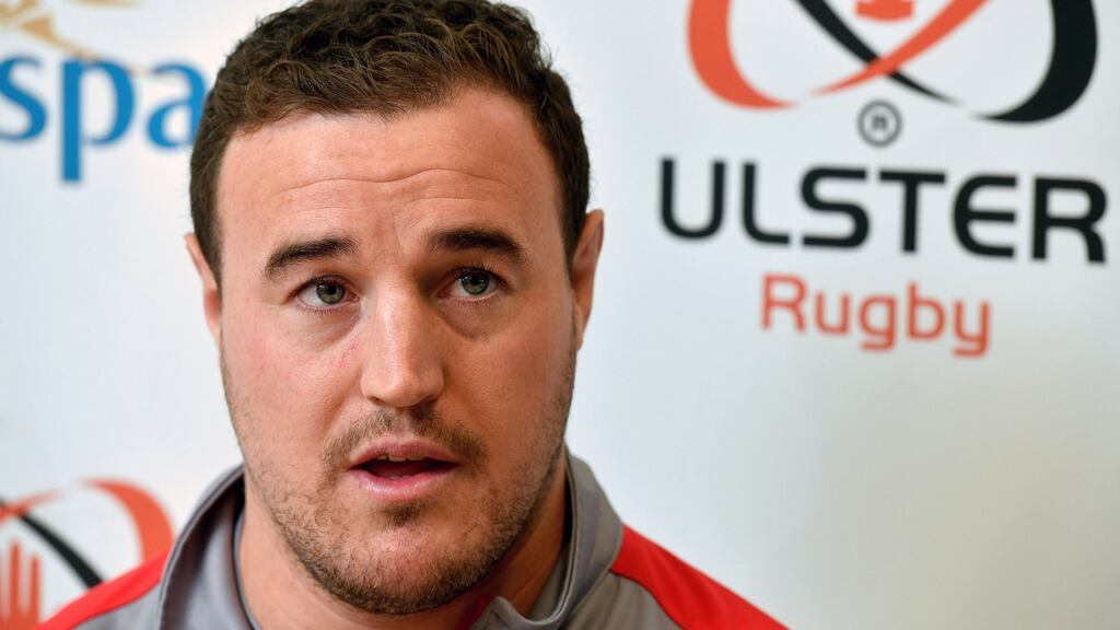 Rob Herring at the Ulster Rugby press conference: “We know that the two boys will be successful both on and off the pitch wherever they go.” Photograph: Stephen Hamilton/Inpho