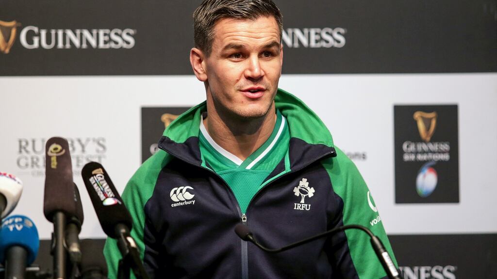 Ireland captain Jonathan Sexton expects to be fit to play against Scotland. Photograph: Laszlo Geczo/Inpho