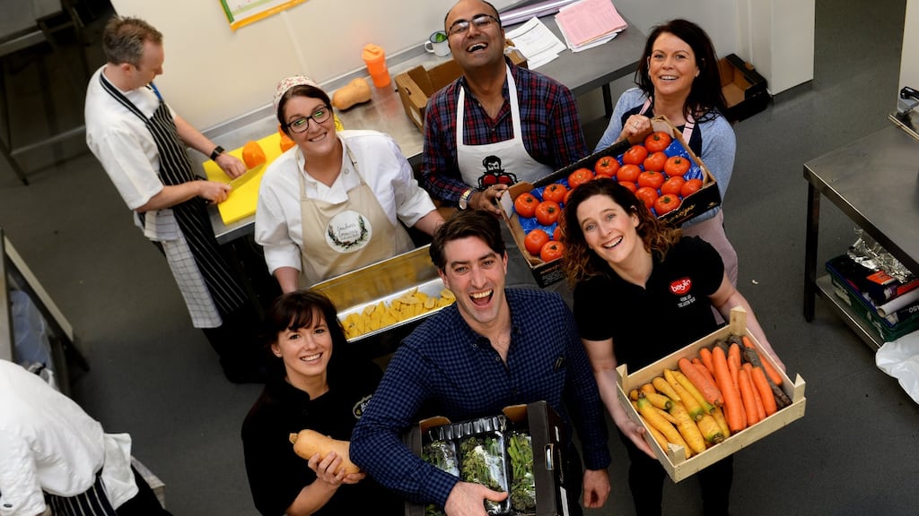 Ali Mitter, Shane Bonner and Katrina Crawford; behind, Clare Wilkinson Naveen Bachani, and Mari Donelan at Newmarket Kitchen at Bray Business Park . Photograph: Cyril Byrne