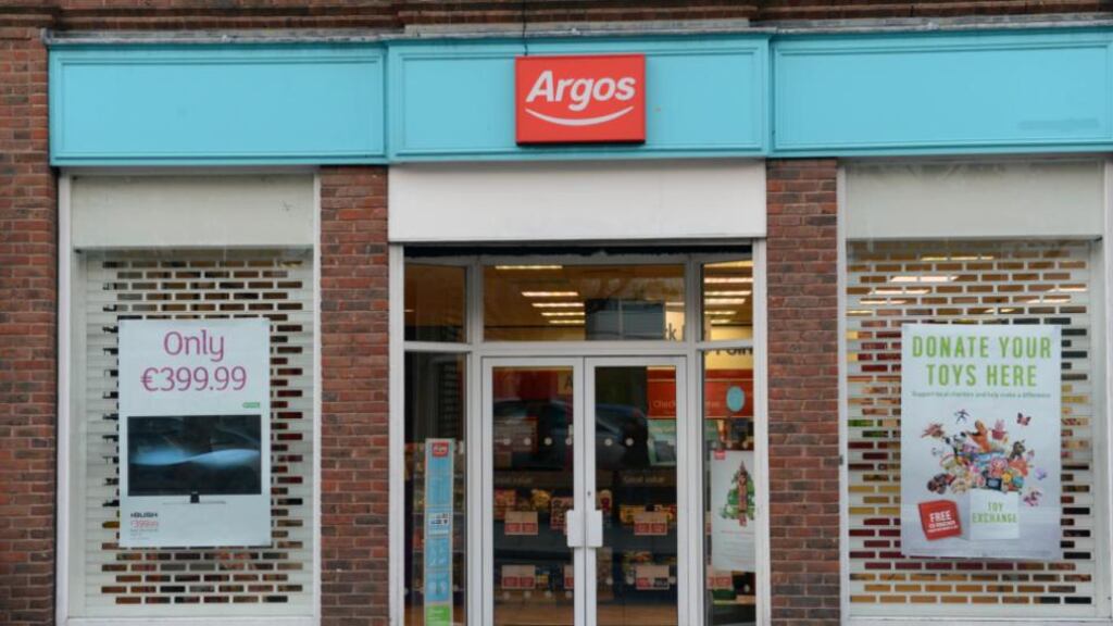 Sales at Argos stores open for more than a year fell 3.9 per cent in the 13 weeks to May 30, hurt by market declines in key electrical and seasonal product categories. Photo: Eric Luke/The Irish Times