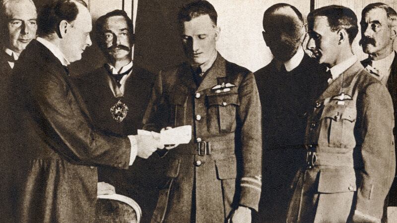 Alcock and Brown were presented with their £10,000 prize by Winston Churchill. Photograph: Photo12/UIG/Getty
