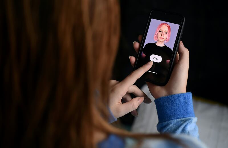 A Replika AI chatbot. Photograph: Olivier Douliery/AFP via Getty