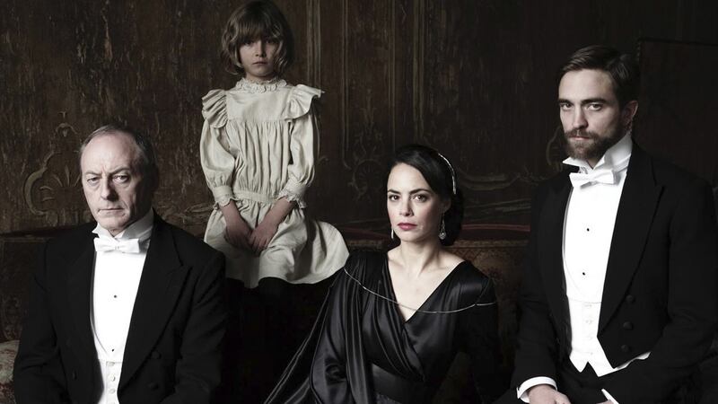 Liam Cunningham, Tom Sweet, Berenice Bejo and Robert Pattinson in The Childhood of a Leader