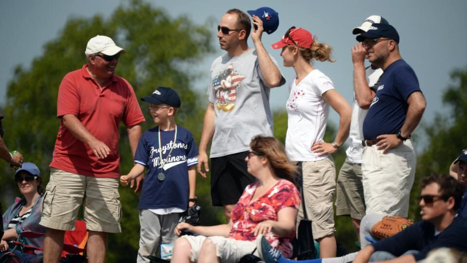 Enjoying the sun along with the baseball. Photograph: Cyril Byrne/The Irish Times
