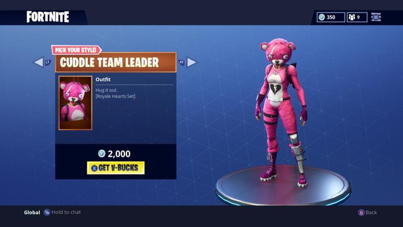 Fortnite Battle Royale: players can choose a rabbit costume