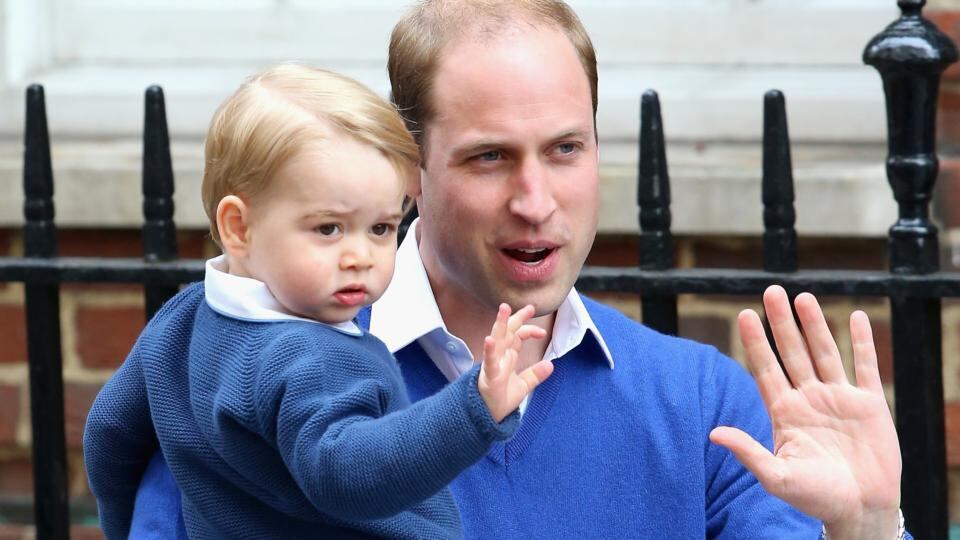 Prince William bringing his son George to see his new sister on Saturday afternoon in London. Photograph: Chris Jackson/Getty Images