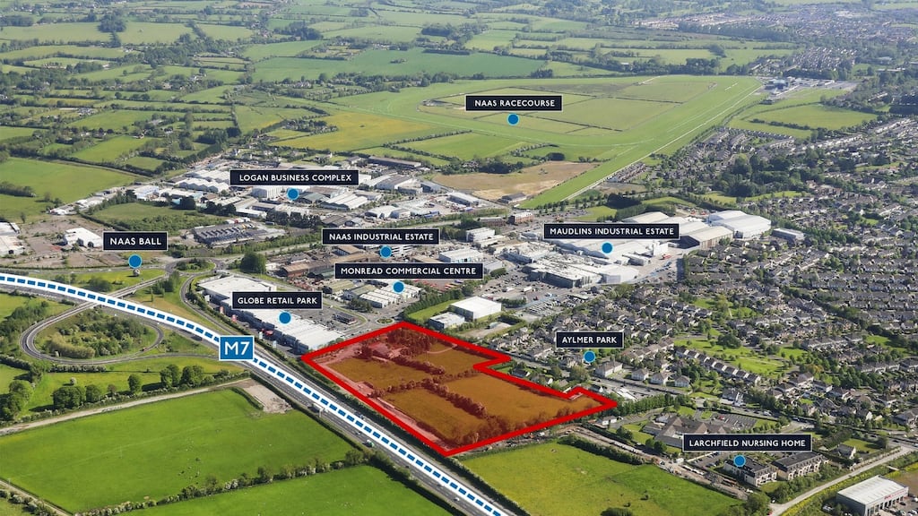 An aerial view of the Monread Road land shows its location next to Globe Retail Park