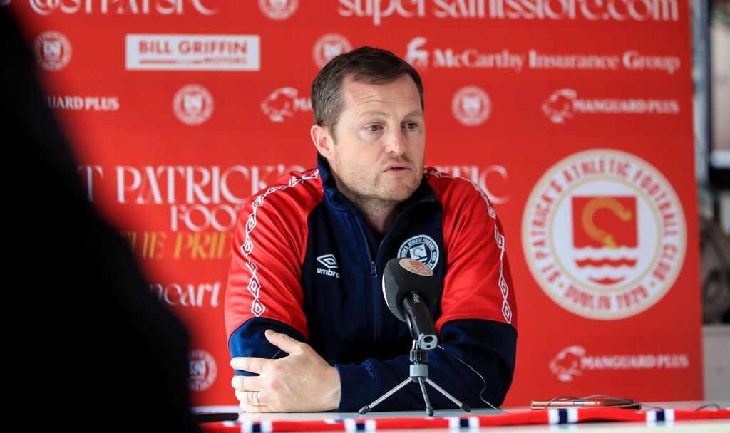 Manager Jon Daly speaking to the press on Tuesday. Photograph: Evan Treacy/Inpho