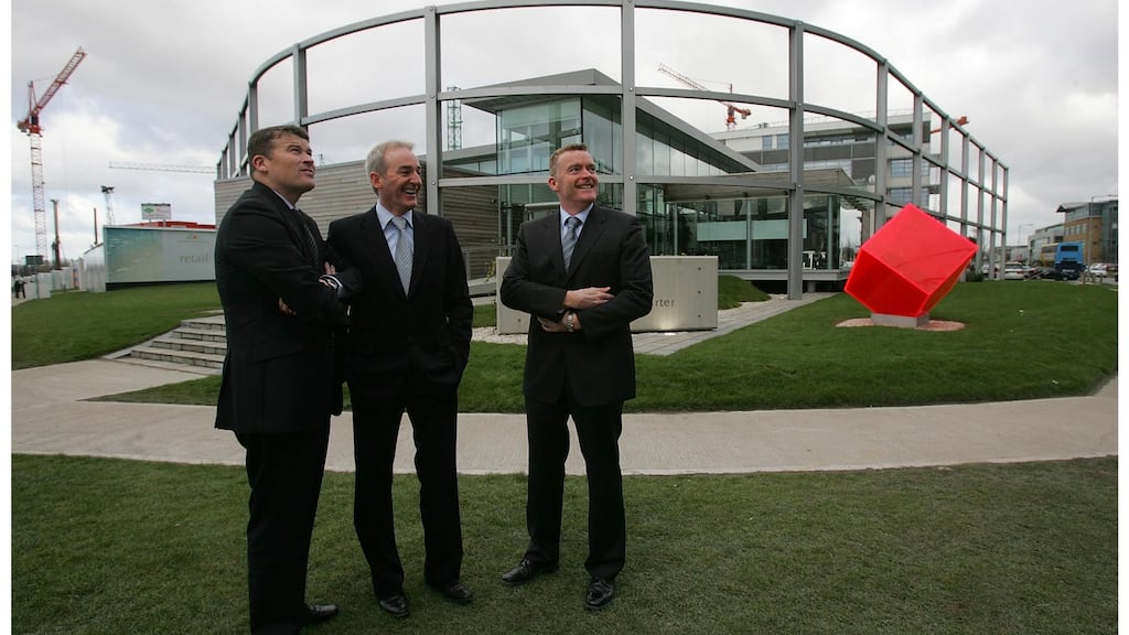 Irish property developers (from left) Tony Fitzpatrick, Paddy Shovlin and Patrick Fitzpatrick. Photograph: Bryan O’Brien