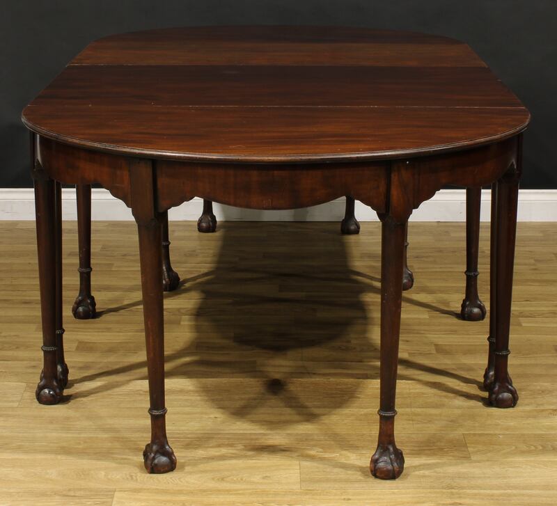 A Georgian three-part dining table which cost over €20,000 circa 2000 is now for sale for €3,750 at Robin O'Donnell's curated online auction