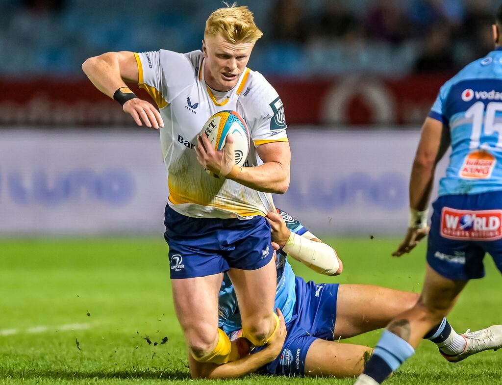 David Kriel of the Vodacom Bulls tackles Tommy O'Brien of Leinster. Photograph: Christiaan Kotze/Inpho