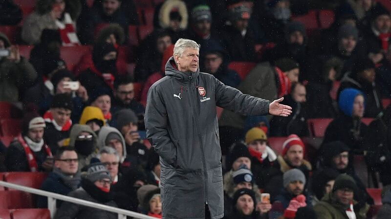 Arsene Wenger saw his side beaten 3-0 by Man City at the Emirates. Photograph: Neil Hall/EPA