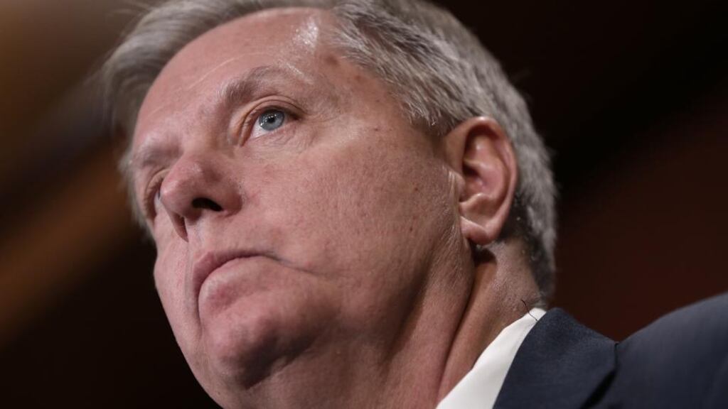 Lindsey Graham, a three-term senator from South Carolina, cited the increasing violence in the Middle East as motivation for his decision to run. Photograph: Win McNamee/Getty Images