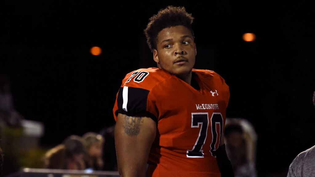 University of Maryland player Jordan McNair, who died in June after collapsing during a training session. Photograph: Barbara Haddock Taylor/Baltimore Sun/TNS via Getty Images
