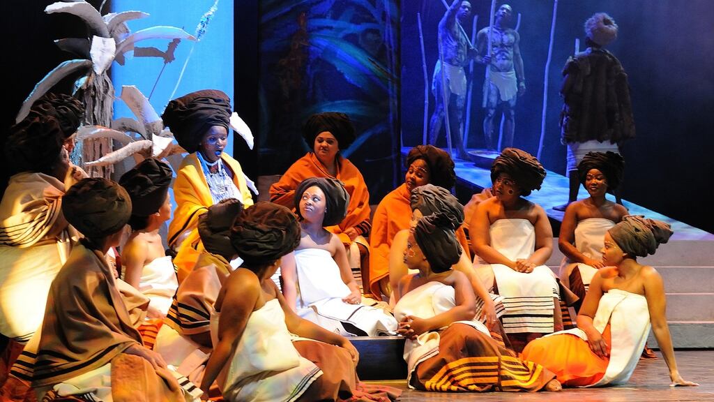 A scene from ‘Mandela Trilogy’, a musical by Cape Town Opera with the Cape Town Philharmonic Orchestra