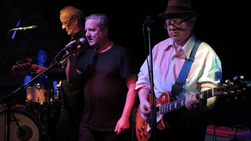 The Atrix now: Dick Conroy (bass) and Hugh Friel (vocals) with Shane Power (drums) and Paddy Goodwin (guitar)