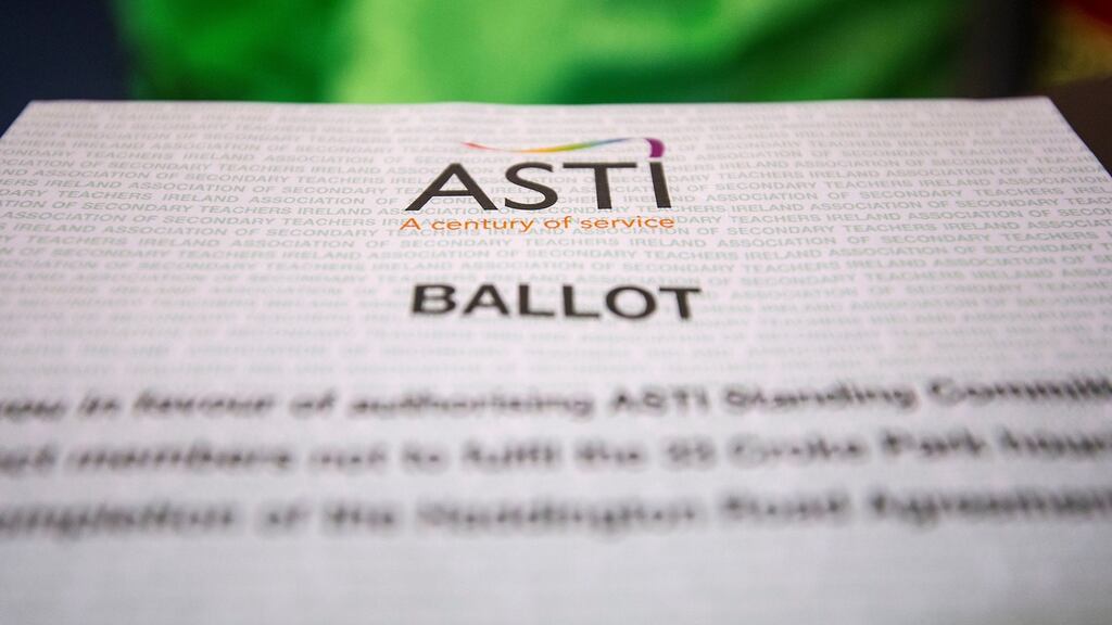 ASTI members voted by a substantial margin to cease working additional hours, in a move which places them in direct conflict with the Government. Photograph: Brenda Fitzsimons