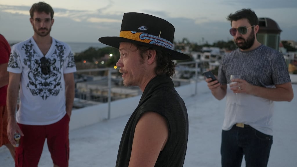 Brock Pierce with Josh Boles (left) and Matt Clemenson in San Juan, in Puerto Rico: dozens of entrepreneurs, made newly wealthy by virtual currencies, have moved to the island to avoid taxes – and to build a society that runs on blockchain. Photograph: José Jiménez-Tirado/The New York Times