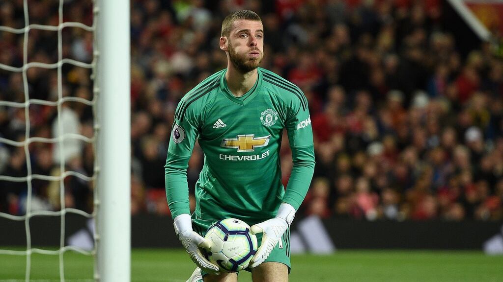 United keeper David de Gea  after making a save during the  league match between Manchester United and Manchester City at Old Trafford on April 24th. Photograph:  Oli Scarff/AFP