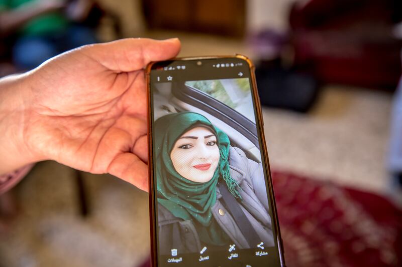 Faten Bdierr (53), was killed by an Israeli air strike at home in Nabatieh, her daughter says. Photograph: Sally Hayden.